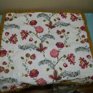 GreenRow Floral Printed Pillow Cover w/Cotton Fringe (TT-17)